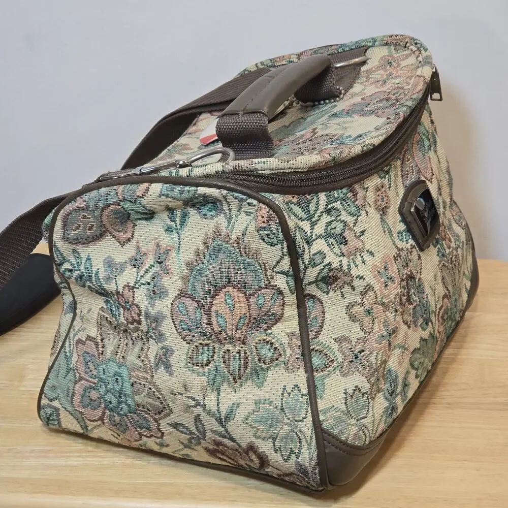 American Tourister Tapestry Vtg Luggage Case Carry On Makeup Toiletries Bag 13x9